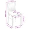 vidaXL Eettafelstoelen 2 pcs Wit 50 x 52,5 x 91 cm Massief Rubberhout