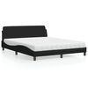 vidaXL Bed met matras "Dover" stof zwart 160x200 cm