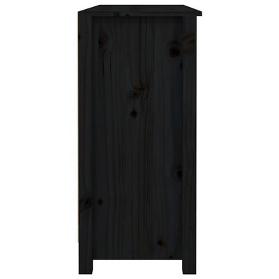 vidaXL Dressoir 100x35x74,5 cm massief grenenhout zwart