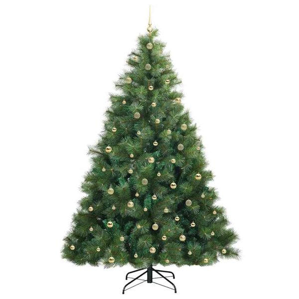 vidaXL Kunstkerstboom met 300 LED met standaard Groen 240 cm PE en PVC