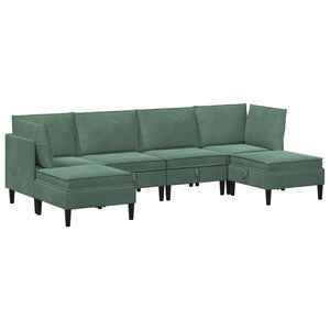 vidaXL Woonkamer Meubelset 6 st Zeegroen Fluweel