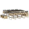 vidaXL 13-delige Tuinset met kussens poly rattan gemengd beige