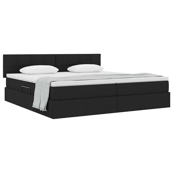 vidaXL Opbergbed met matras met matras Zwart 200 x 200 cm Bewerkt hout