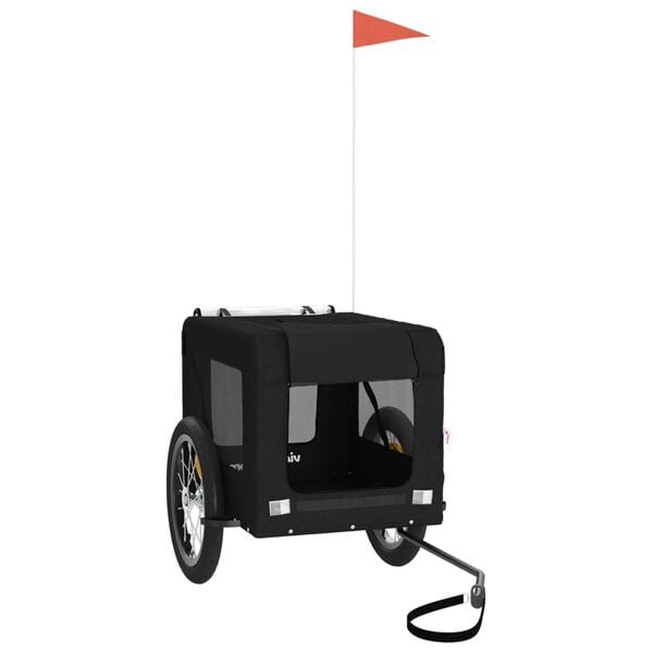 vidaXL Hondenfietstrailer oxford stof en ijzer zwart