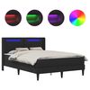 vidaXL Bedframe met matras Zwart 140 x 200 cm Kunstleer