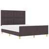 vidaXL Bedframe met hoofdeinde Donkerbruin 160 x 200 cm Stof