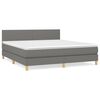 vidaXL Boxspring met matras stof donkergrijs 180x200 cm