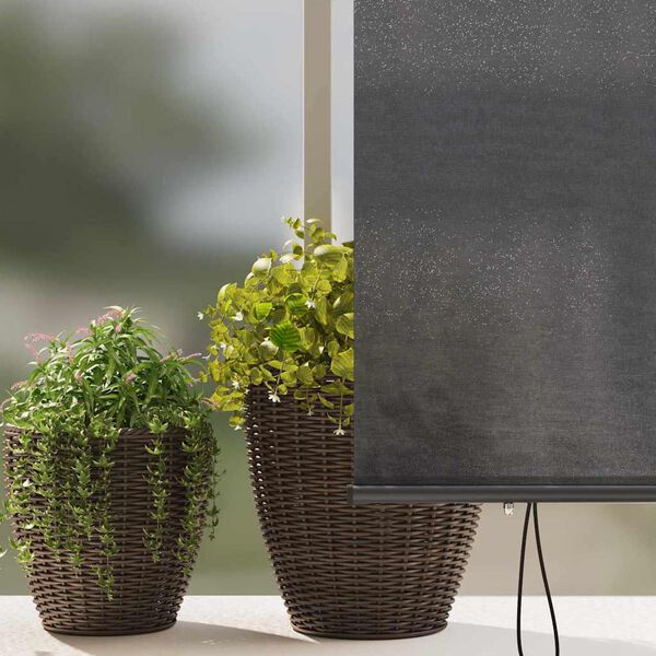 vidaXL Buiten Rolgordijn Gestreept Antraciet 200 x 250 cm Stof