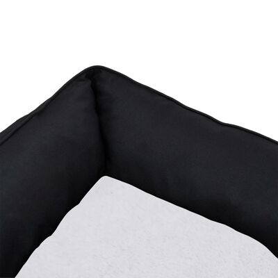 vidaXL Hondenmand linnen-look 85,5x70x23 cm fleece zwart en wit
