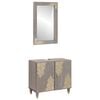 vidaXL Badkamerkastenset 2 st Grijs 62 x 33 x 58 cm Massief Mango Hout