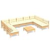 vidaXL 10-delige Loungeset met cr&egrave;mekleurige kussens grenenhout