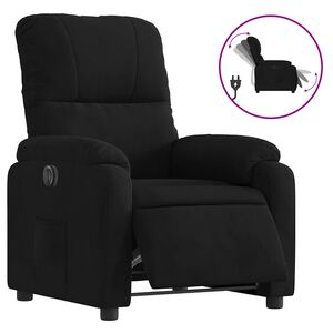 vidaXL Fauteuil verstelbaar elektrisch microvezelstof zwart