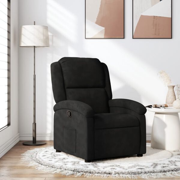 vidaXL Relaxfauteuil Zwart Fluweel