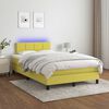vidaXL Boxspring met matras en LED stof groen 120x200 cm