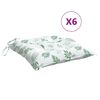 vidaXL Stoelkussens 6 st bladpatroon 40x40x7 cm stof