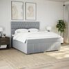 vidaXL Boxspring met matras stof lichtgrijs 180x200 cm