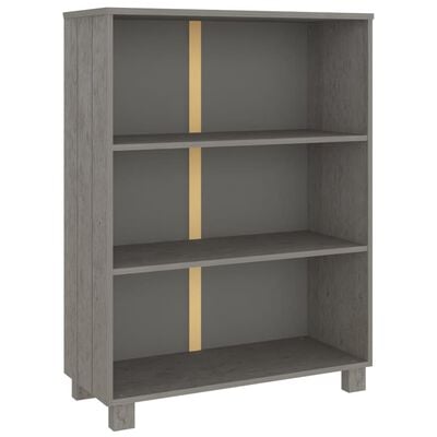 vidaXL Boekenkast HAMAR 85x35x112 cm massief grenenhout lichtgrijs