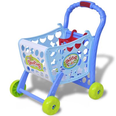 Speelgoedwinkelwagentje voor kinderen kinderkamer 3-in-1 blauw