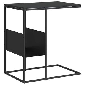 vidaXL Bijzettafel 55x36x59,5 cm bewerkt hout zwart