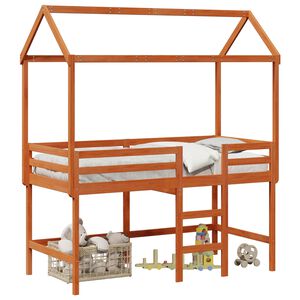 vidaXL Hoogslaper bedframe Waskleur Bruin 90 x 190 cm
