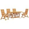 vidaXL Tuin eettafelset 5 pcs Bruin Massief Acaciahout