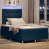 vidaXL Boxspring bed met matras met hoofdeinde Blauw 120 x 200 cm Stof
