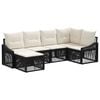 vidaXL Tuinbankenset 6 st Zwart poly rattan