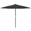 vidaXL Parasol met houten paal 299x240 cm zwart
