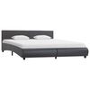 vidaXL Bedframe met LED kunstleer grijs 160x200 cm