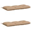 vidaXL Bank Kussens VIANEN 2 st 100% Polyester Zand 100 x 50 x 12 cm