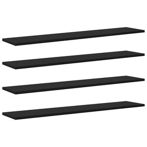 vidaXL Boekenplank Bord 4 pcs Zwart 100 x 20 x 1,5 cm Bewerkt hout