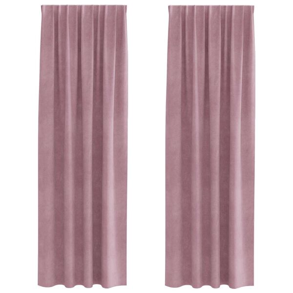 vidaXL Verduisterende gordijnen 2 pcs Donkerroze 140 x 260 cm Fluweel