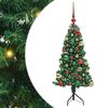 vidaXL Hoek Kunstkerstboom met 150 LED Groen 120 cm PVC en Metaal