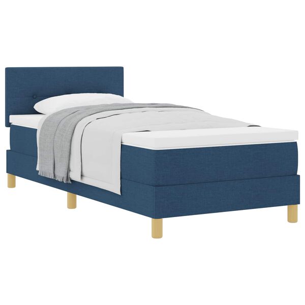 vidaXL Boxspringbed met matras met hoofdeinde Blauw 80 x 200 cm Stof