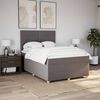 vidaXL Boxspring met matras stof taupe 140x200 cm