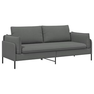 vidaXL 3-Zits Bank Donkergrijs 222 x 81 x 89 cm Stof