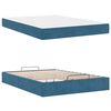 vidaXL Bedframe met matras met matras 2 pcs Blauw Fluweel