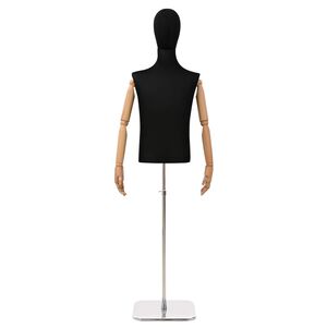 vidaXL Verstelbare mannequin van 170-218 cm met voet Man PP Zwart