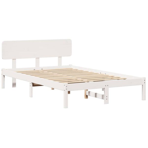 vidaXL Bedframe met hoofdeinde Wit 120 x 200 cm Massief grenenhout
