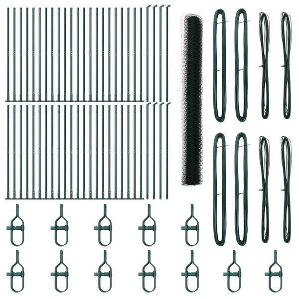vidaXL Afrasteringspaal Groen 100 x 1,6 m (36 mm gaas) Staal en PVC