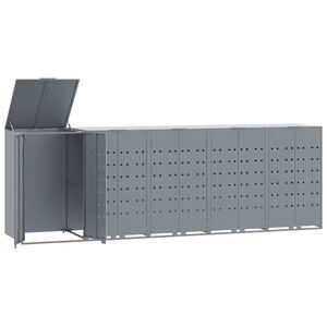 vidaXL Containerberging voor 5 containers 345x79x117 cm staal grijs