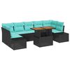 vidaXL Tuin Sofa Set 8 st Zwart Poly riet
