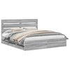 vidaXL Bedframe met lade Grijs Sonoma 200 x 200 cm Ingenieurshout