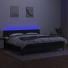 vidaXL Boxspring met matras en LED stof zwart 200x200 cm