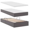 vidaXL Opbergbed met LED met matras Grijs 100 x 200 cm Nep Leer