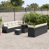 vidaXL Tuin Sofa Set met opslag 11 pcs Zwart Poly riet