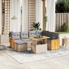 vidaXL 8-delige Loungeset met kussens poly rattan beige