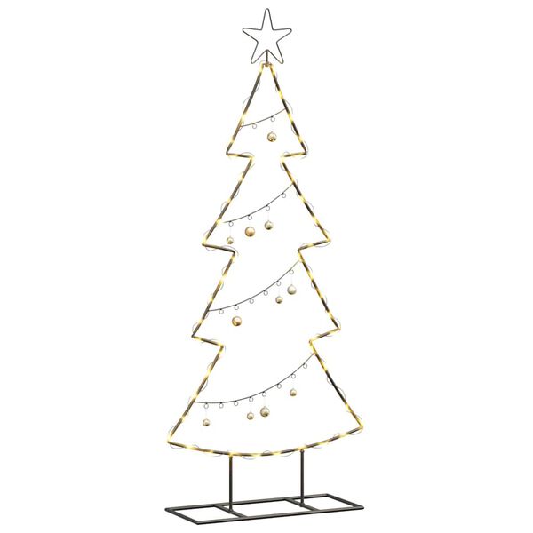 vidaXL Metalen kerstboom met standaard Zwart 125 cm Staal