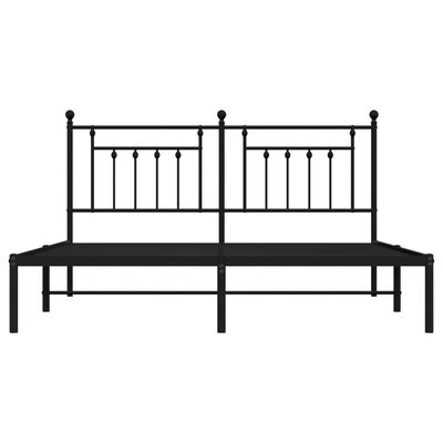 vidaXL Bedframe met hoofdbord metaal zwart 183x213 cm