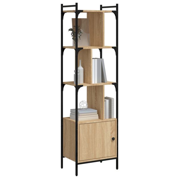 vidaXL Boekenkast met deur 44,5x30x154,5 cm hout sonoma eikenkleurig